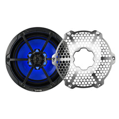 NXL 8" 2-Way Coaxial Marine Speaker With LED RGB Lights 125 Watts Rms 4-Ohm - Black Carbon Fiber