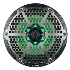 NXL 8" 2-Way Coaxial Marine Speaker With LED RGB Lights 125 Watts Rms 4-Ohm - Black Carbon Fiber