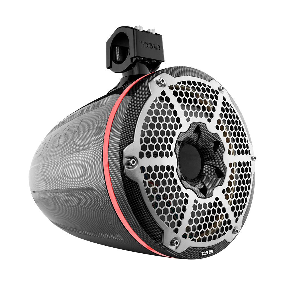 NXL 10" Marine and Powersports Empty Tower LED RGB Lights -Black Carbon Fiber