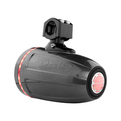 NXL 6.5" Neodymium Marine and Powersports Towers with Built-in Passive Radiator, 1" Driver and LED RGB Lights 150 Watts Rms -Black Carbon Fiber