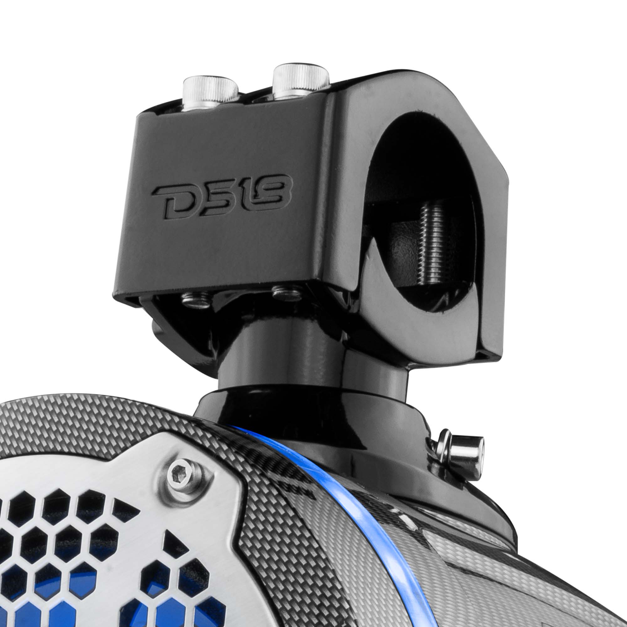 NXL 6.5" Neodymium Marine and Powersports Towers with Built-in Passive Radiator, 1" Driver and LED RGB Lights 150 Watts Rms -Black Carbon Fiber