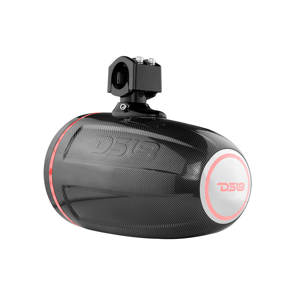 NXL 8" Marine and Powersports Towers LED RGB Lights 125 Watts Rms - Black Carbon Fiber