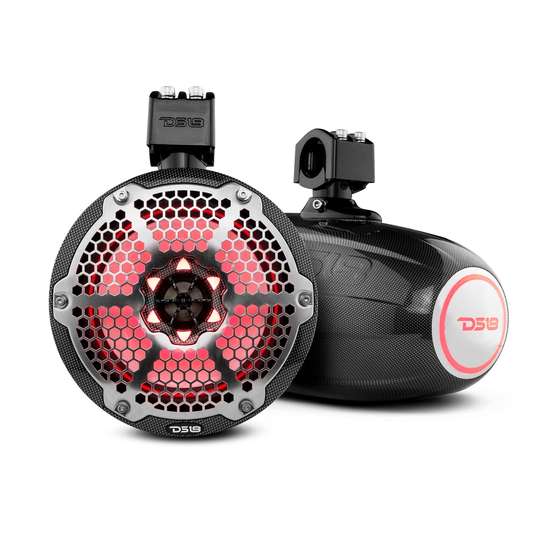 NXL 8" Marine Water Resistant Wakeboard Tower Speakers with Integrated RGB LED Lights 375 Watts