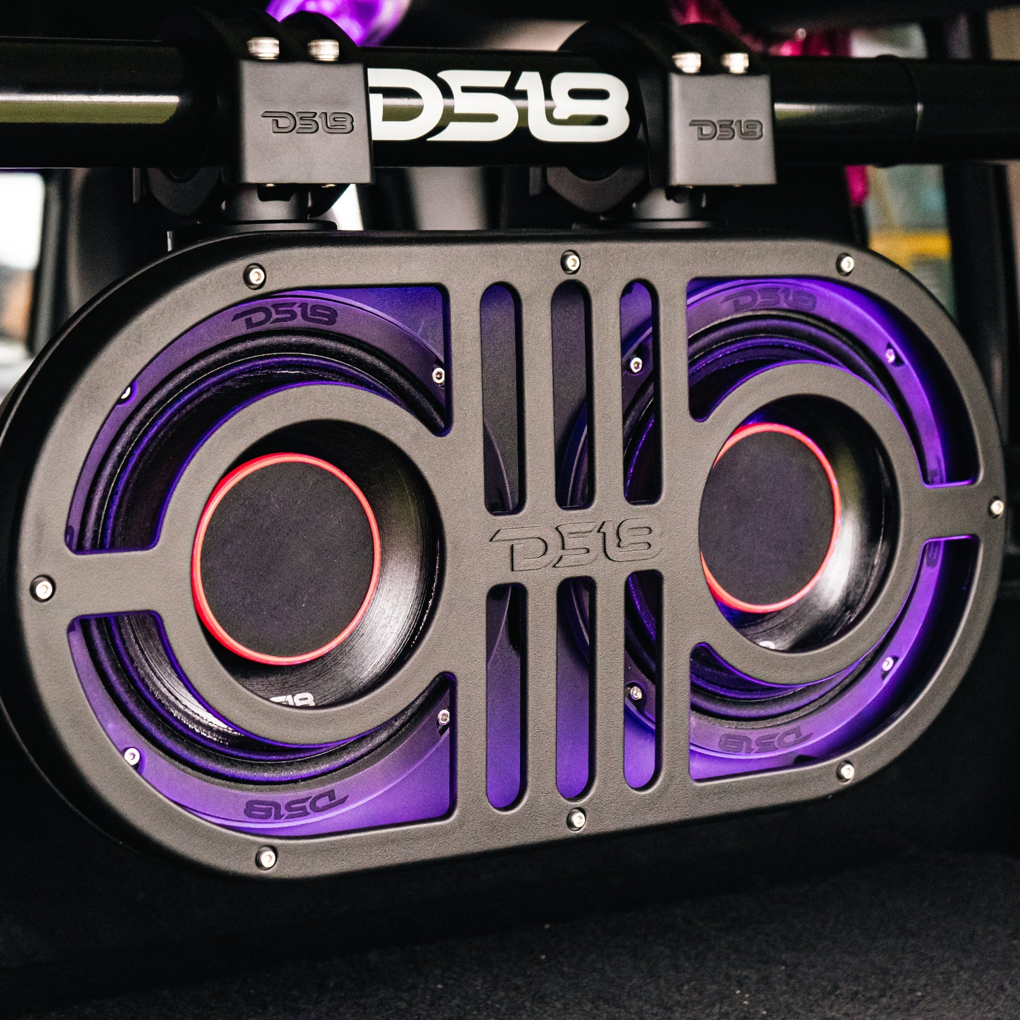 Dual 8" Marine and Powersports PRO Roll Cage Sound Bar System with Built in LED RGB Lights 500 Watts Rms ( 2 x PRO-HY8.4B Included)