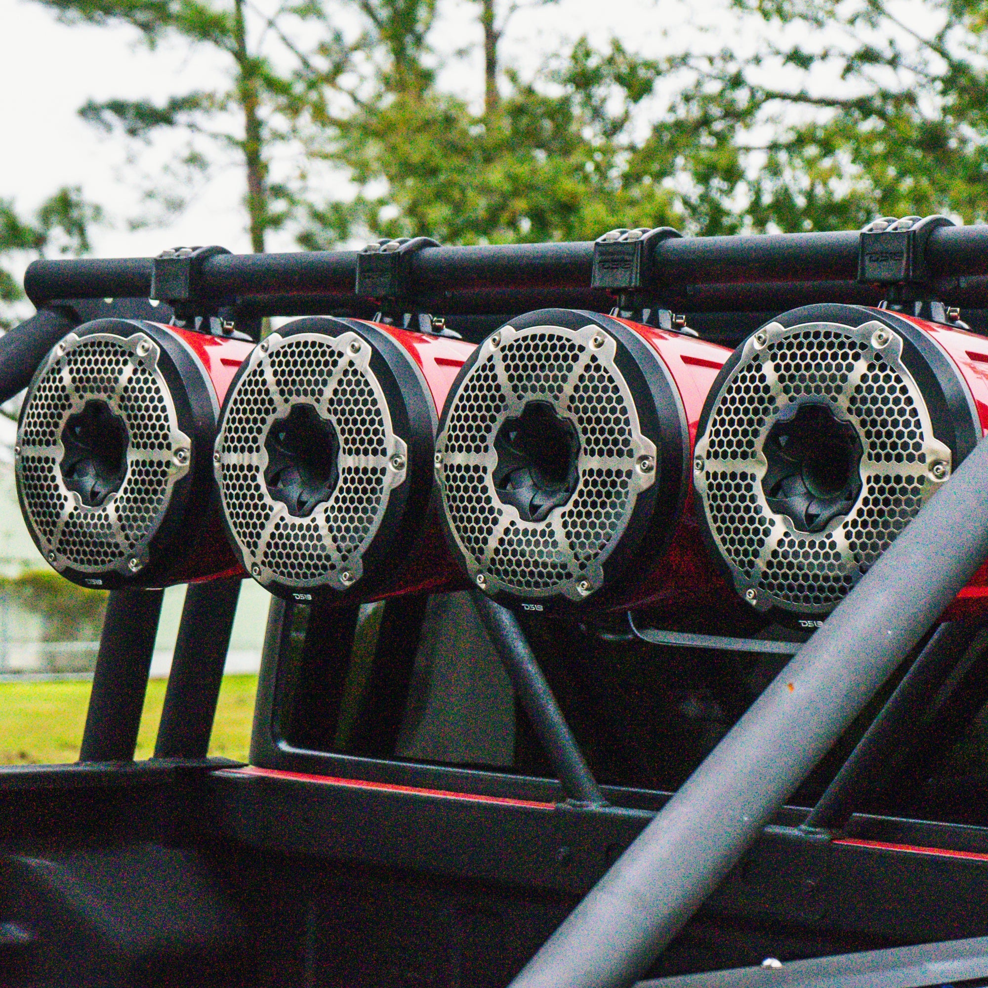 NXL 8" Marine and Powersports Towers LED RGB Lights 125 Watts Rms - Black Carbon Fiber
