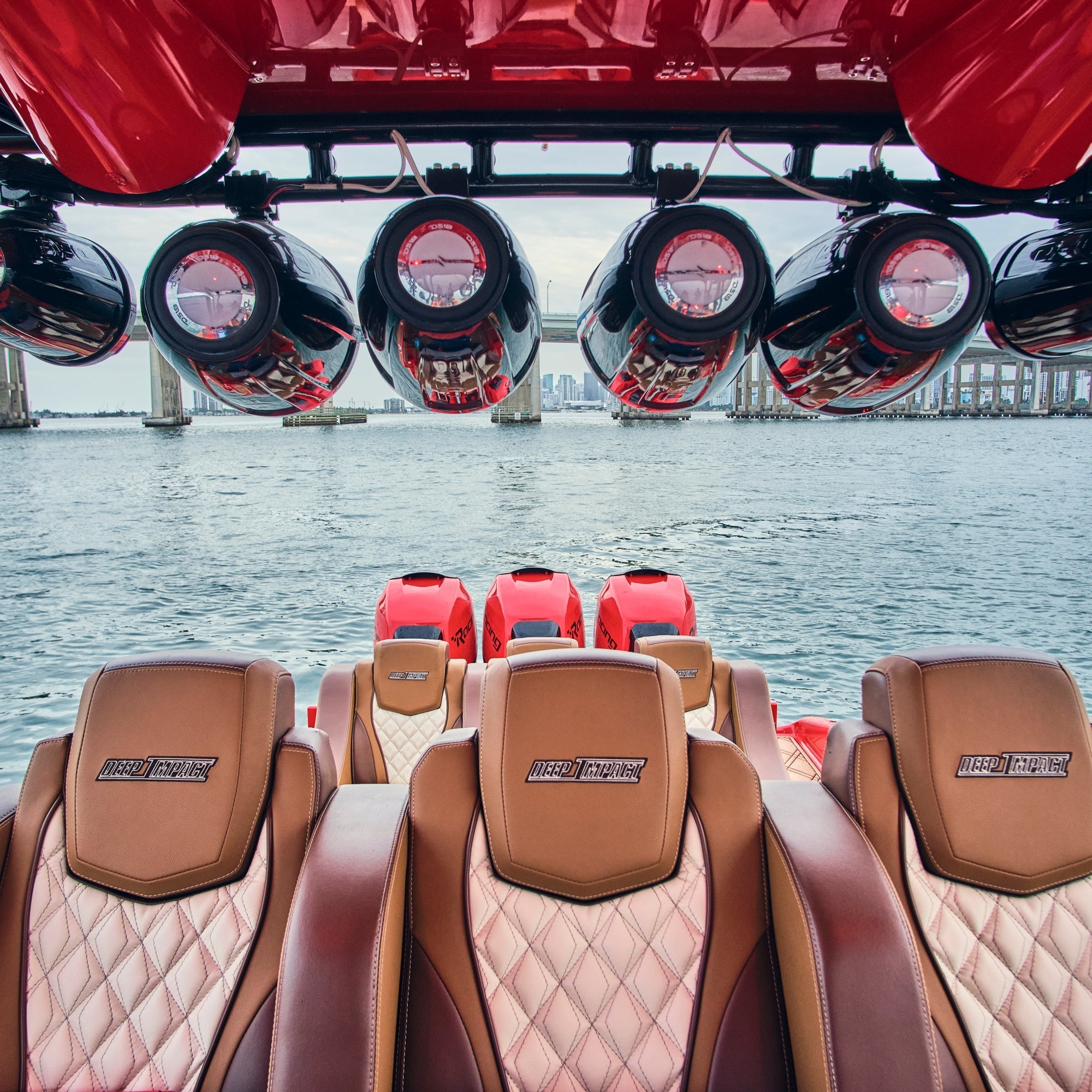 NXL 8" Neodymium Marine and Powersports Towers with Built-in Passive Radiator, 1" Driver and LED RGB Lights 180 Watts Rms