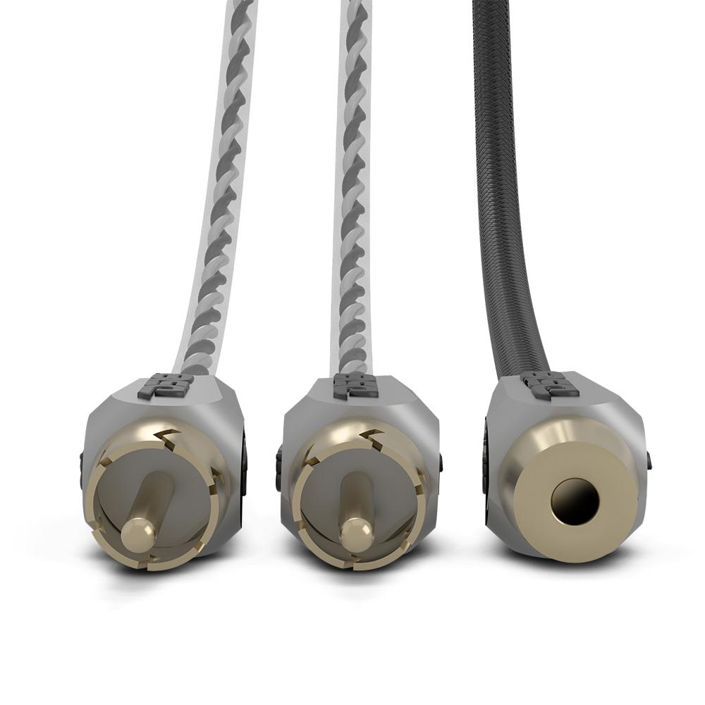 Level 3 RCA 100% Copper OFC Y Connector  2 FEMALE to 1 MALE - BLACK - RED