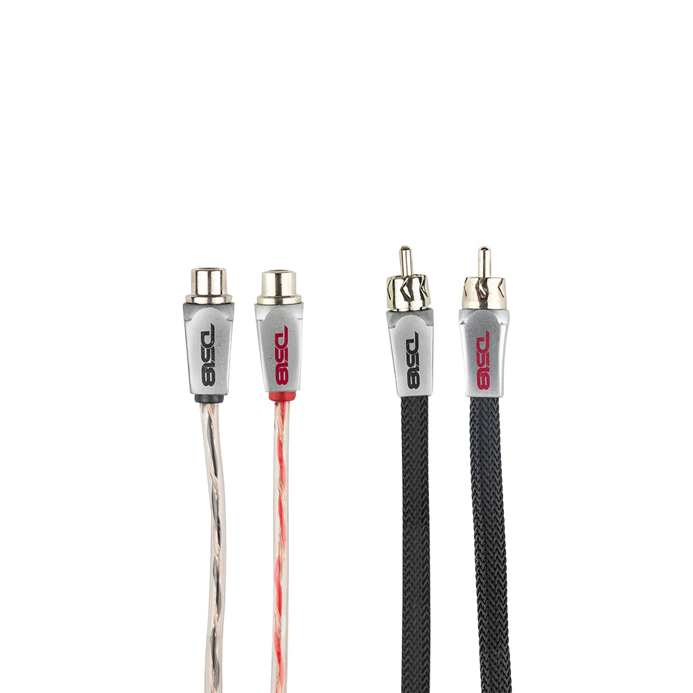 Level 3 RCA 100% Copper OFC Y Connector 2 FEMALE  to 1 MALE -  BLACK / RED Kit