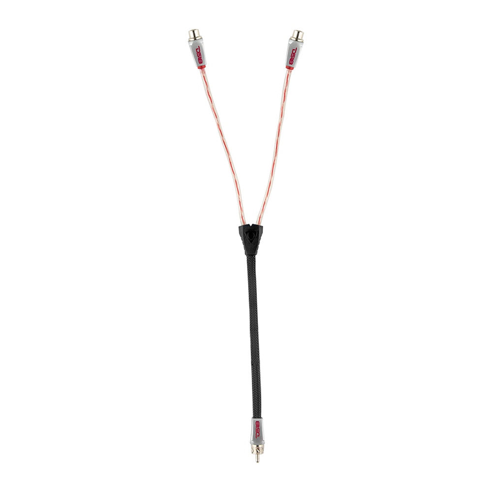 Level 3 RCA 100% Copper OFC Y Connector  2 FEMALE to 1 MALE - BLACK - RED