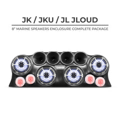 DS18 J-LOUD Jeep Wrangler JK/JKU/JL Loaded Sound Bar System, Black / White
