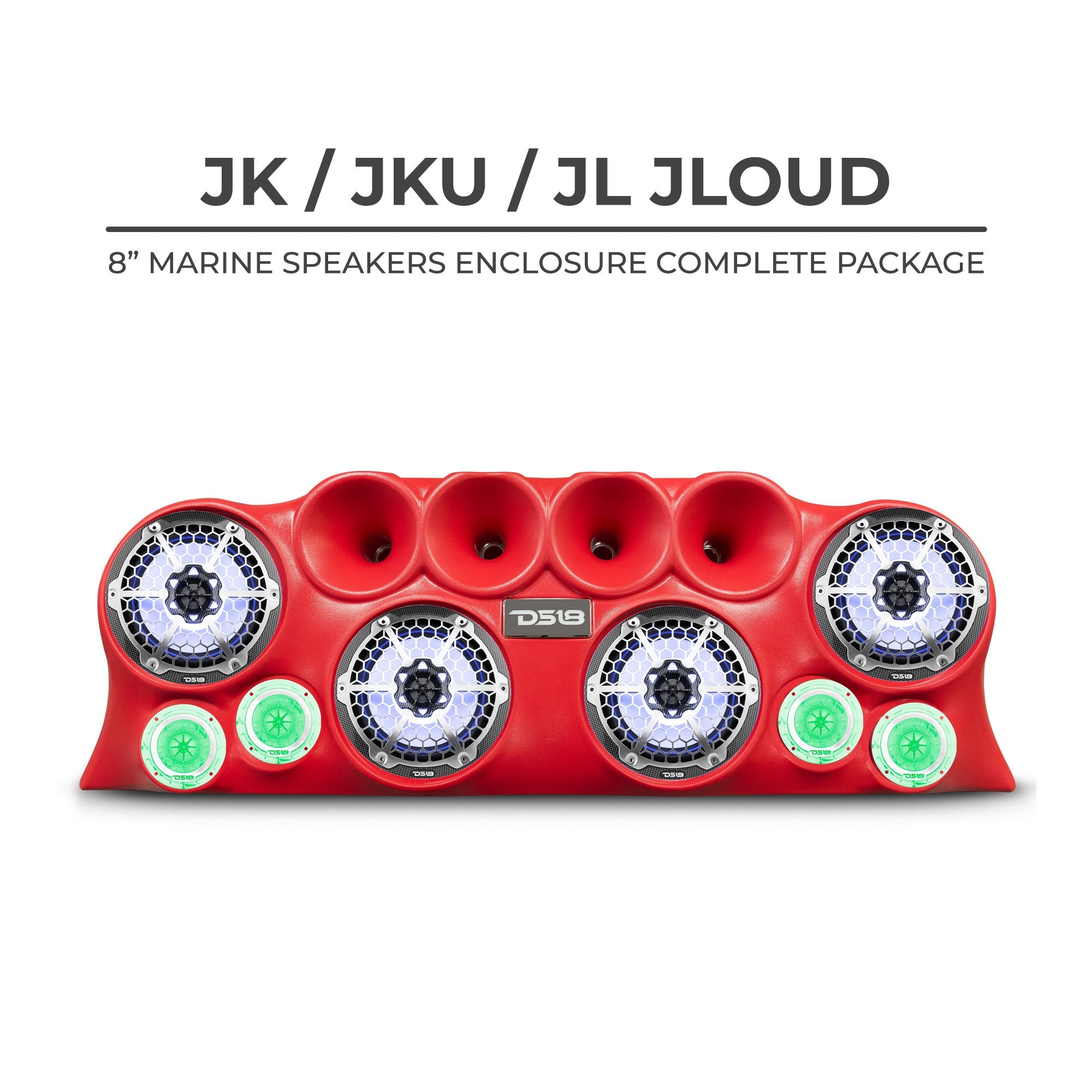 DS18 J-LOUD Jeep Wrangler JK/JKU/JL Loaded Sound Bar System, Black / White