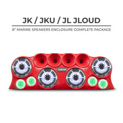 DS18 J-LOUD Jeep Wrangler JK/JKU/JL Loaded Sound Bar System, Black / White