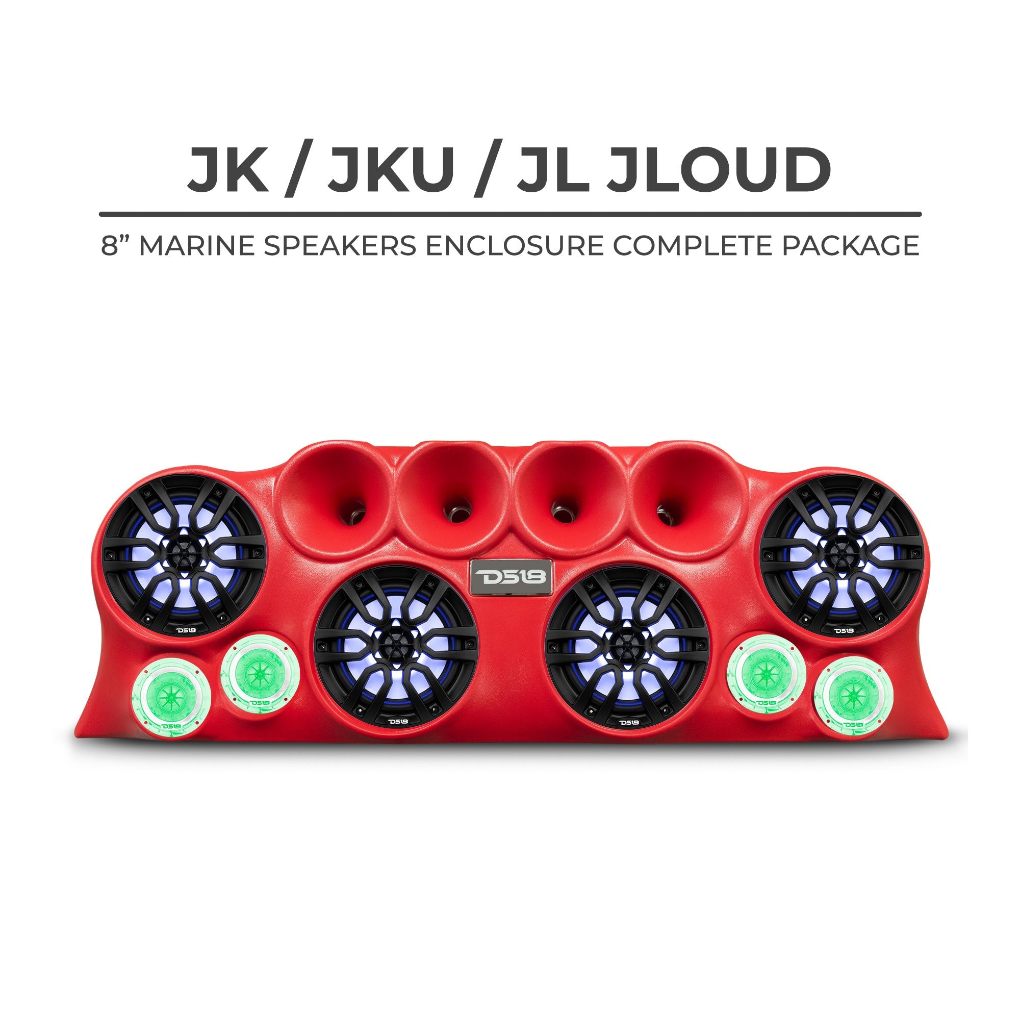 DS18 J-LOUD Jeep Wrangler JK/JKU/JL Loaded Sound Bar System, Black / White
