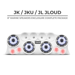DS18 J-LOUD Jeep Wrangler JK/JKU/JL Loaded Sound Bar System, Black / White
