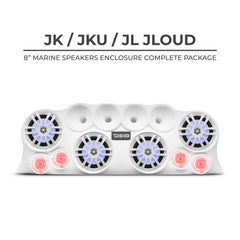 DS18 J-LOUD Jeep Wrangler JK/JKU/JL Loaded Sound Bar System, Black / White