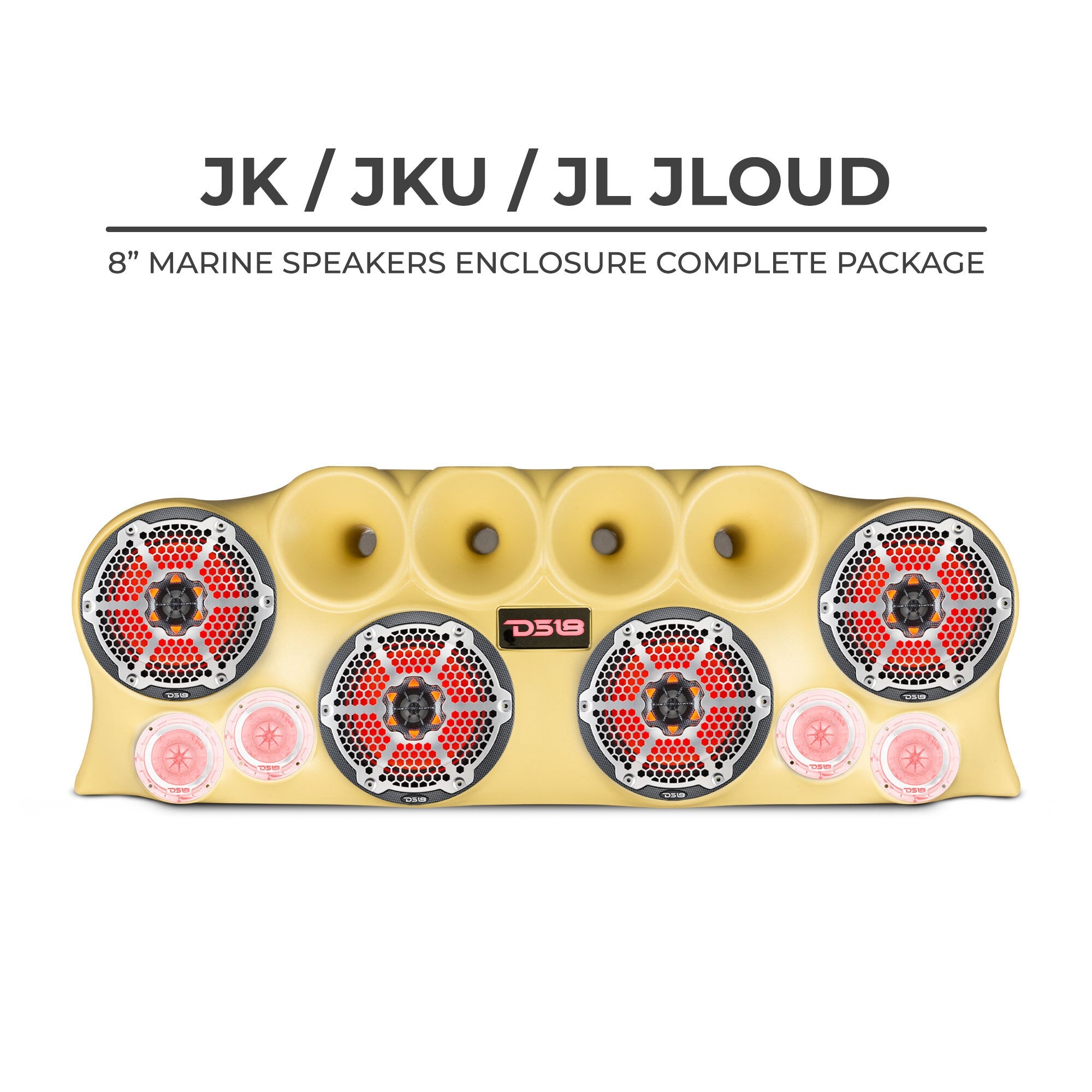 DS18 J-LOUD Jeep Wrangler JK/JKU/JL Loaded Sound Bar System, Black / White