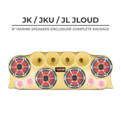 DS18 J-LOUD Jeep Wrangler JK/JKU/JL Loaded Sound Bar System, Black / White