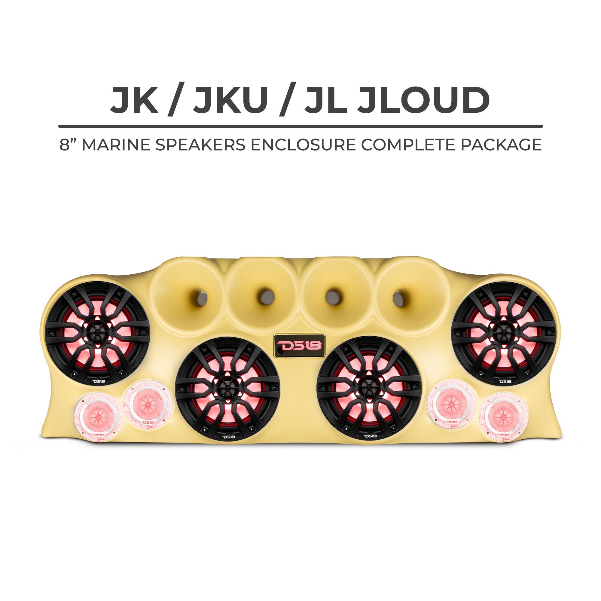 DS18 J-LOUD Jeep Wrangler JK/JKU/JL Loaded Sound Bar System, Black / White