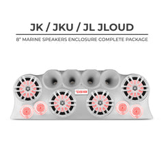 DS18 J-LOUD Jeep Wrangler JK/JKU/JL Loaded Sound Bar System, Black / White