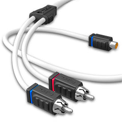 RCA Marine Grade Tinned 100% Copper OFC Y Connector 1 FEMALE to 2 MALE - WHITE