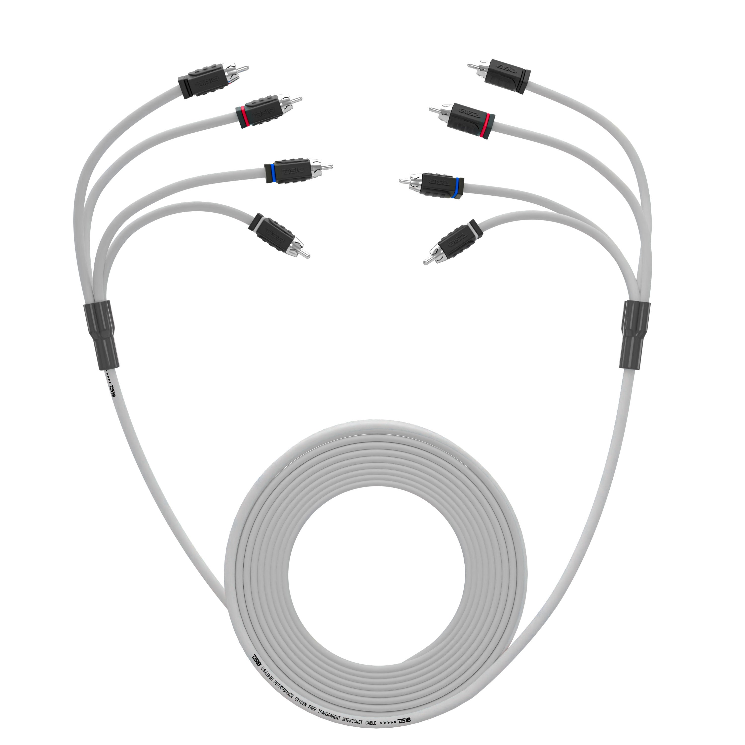 RCA Marine Grade Tinned 100% Copper OFC 25 Feet / 4 Channel - WHITE