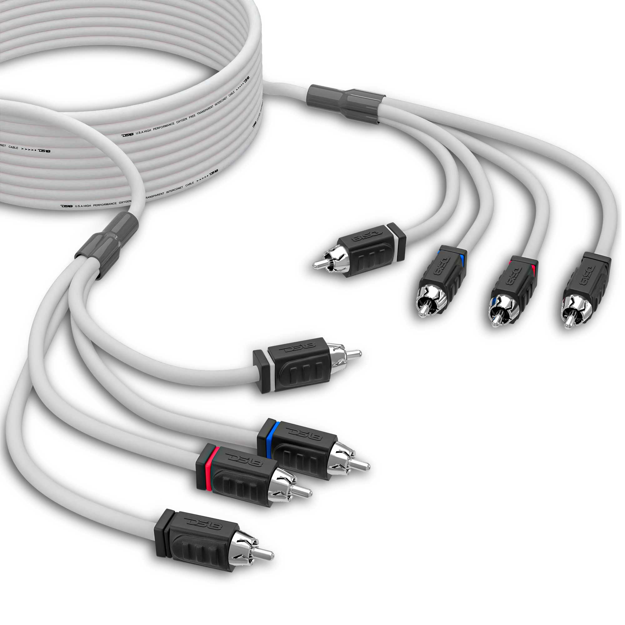 RCA Marine Grade Tinned 100% Copper OFC 25 Feet / 4 Channel - WHITE