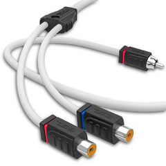 RCA Marine Grade Tinned 100% Copper OFC Y Connector 2 FEMALE to 1 MALE - WHITE