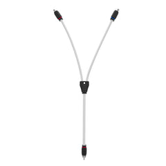 RCA Marine Grade Tinned 100% Copper OFC Y Connector 2 FEMALE to 1 MALE - WHITE