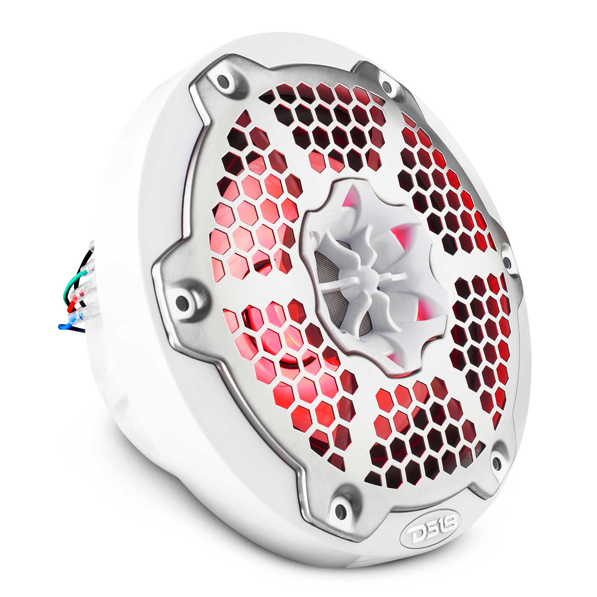 NXL 6.5" 2-Way Coaxial Marine Speaker With LED RGB Lights 100 Watts Rms 4-Ohm - White
