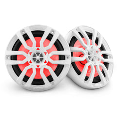 NXL 8" 2-Way Coaxial Marine Speaker With LED RGB Lights 125 Watts Rms 4-Ohm - White