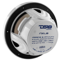 NXL 8" 2-Way Coaxial Marine Speaker With LED RGB Lights 125 Watts Rms 4-Ohm - White