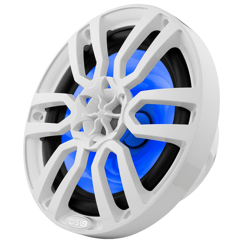 NXL 8" 2-Way Coaxial Marine Speaker With LED RGB Lights 125 Watts Rms 4-Ohm - White