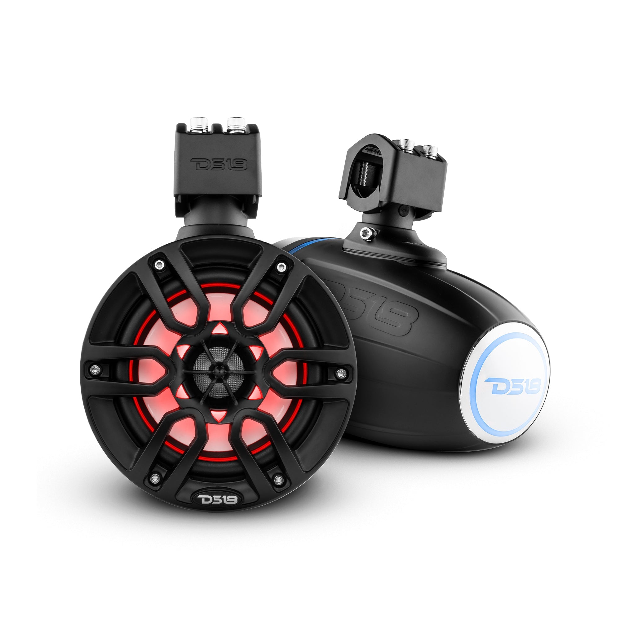 DS18 Best Marine Stereo Subwoofer Package  1 x 10” Subwoofer | 2 x 6.5” Speaker Tower | 2 x 6.5” Marine Speaker | 1 x 5 Ch Amplifier | 1 x MOFCKIT4 and 1 x LED-BTC