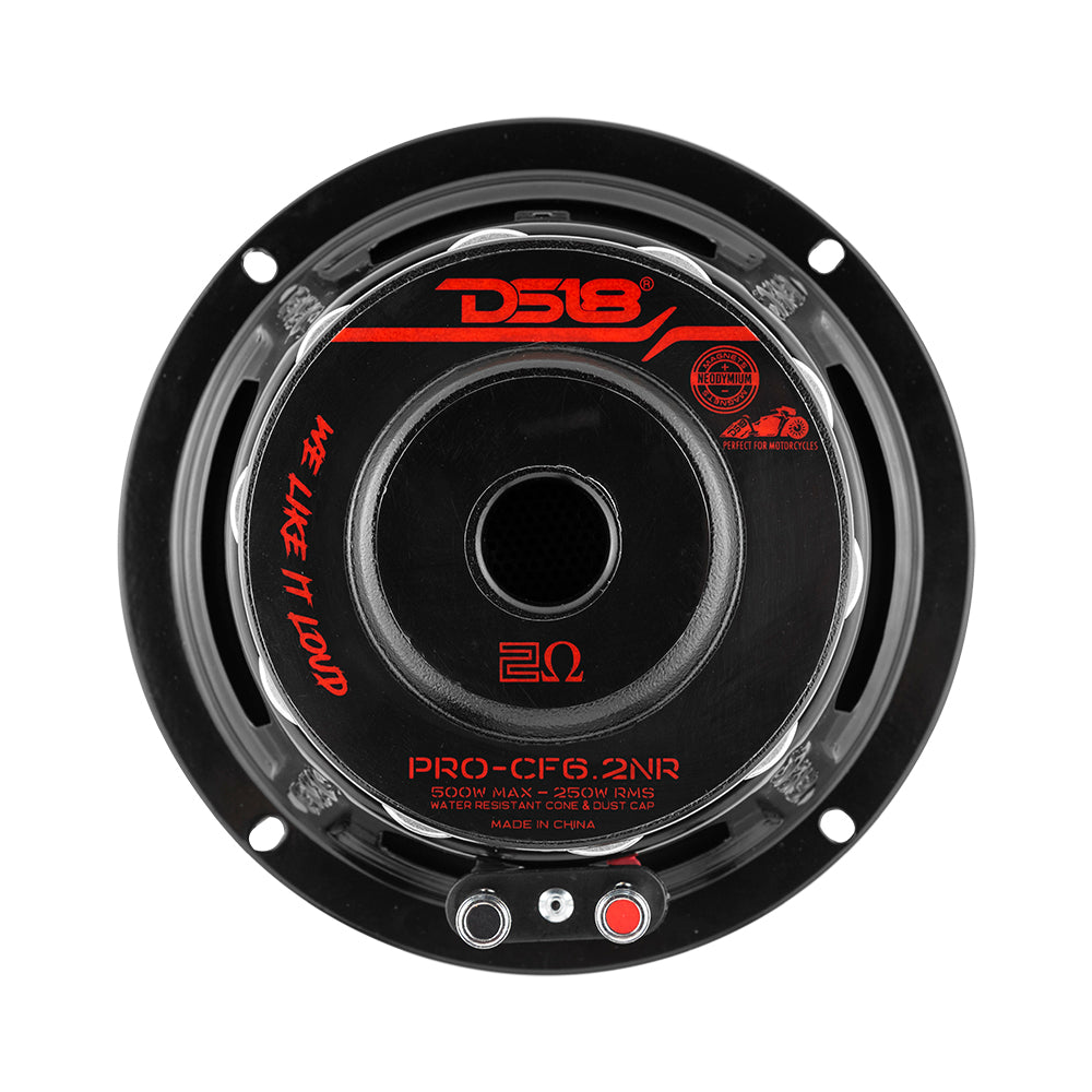 PRO 6.5" Neodymium Carbon Fiber Water resistant Cone Mid-Bass Loudspeaker 250 Watts Rms 2-Ohm