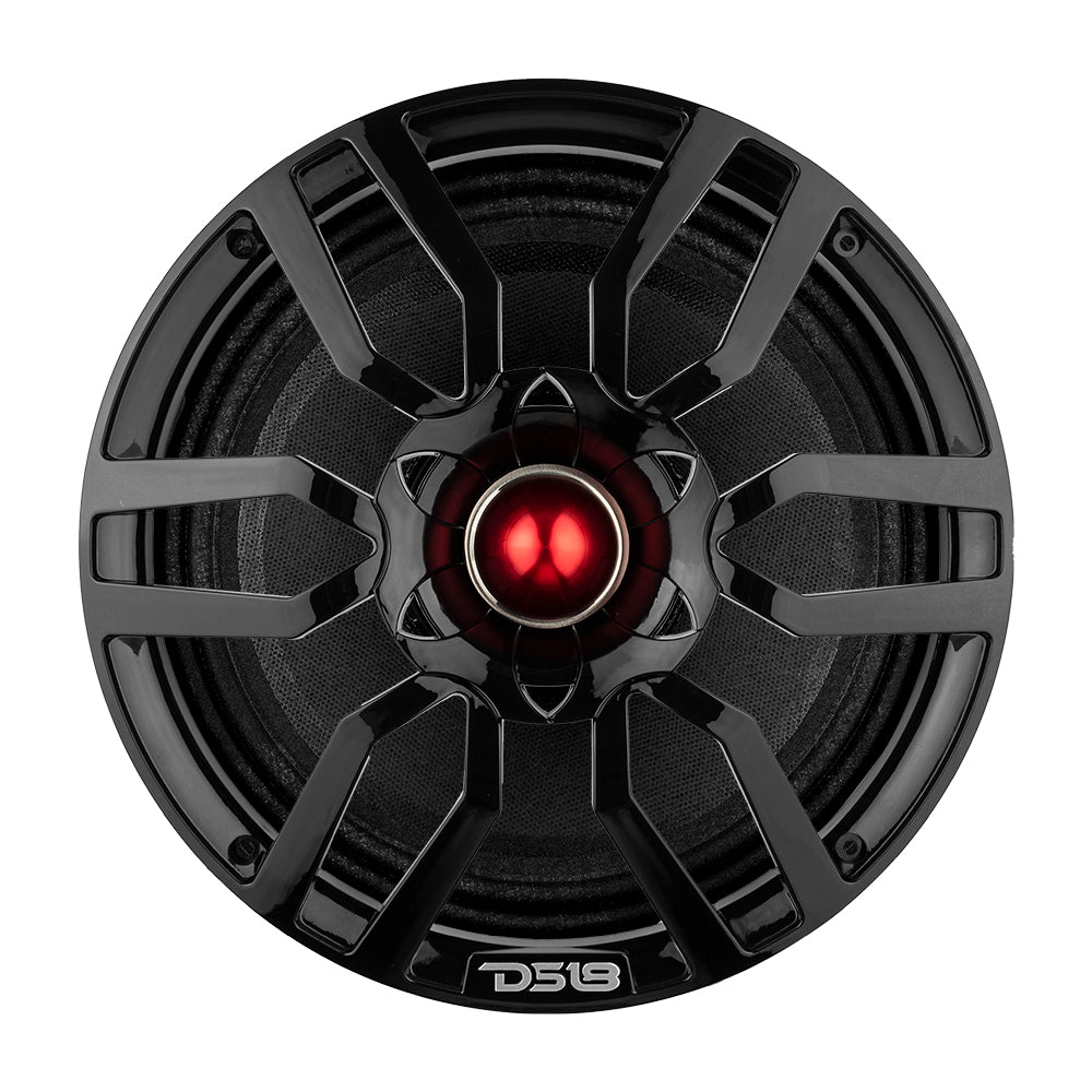 DS18 PRO-GTW10BK 10" Grill with Built-in 1.75" VC  Neodymium Bullet Tweeter and RGB Lights 500 Watts Black