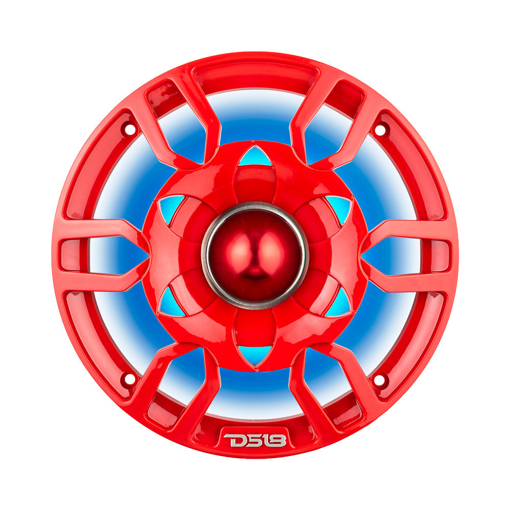 DS18 PRO-GTW6RD 6.5" Grill with Built-in 1.75" VC Neodymium Bullet Tweeter and RGB Lights 500 Watts Red(EACH)
