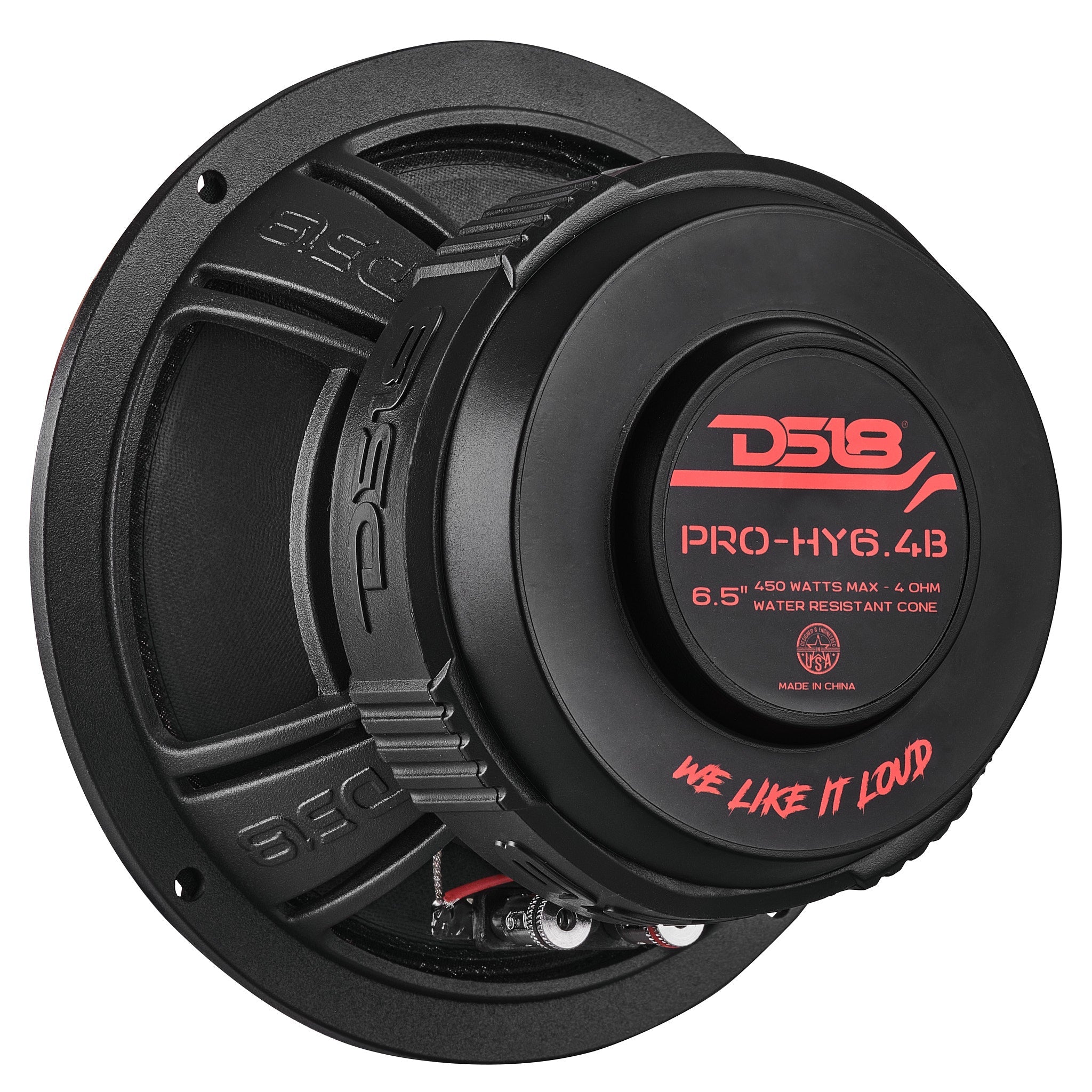 PRO 6.5" Coaxial Hybrid Mid-Range Water resistant Cone Loudspeaker with Built-in Driver 225 Watts Rms 4-Ohm
