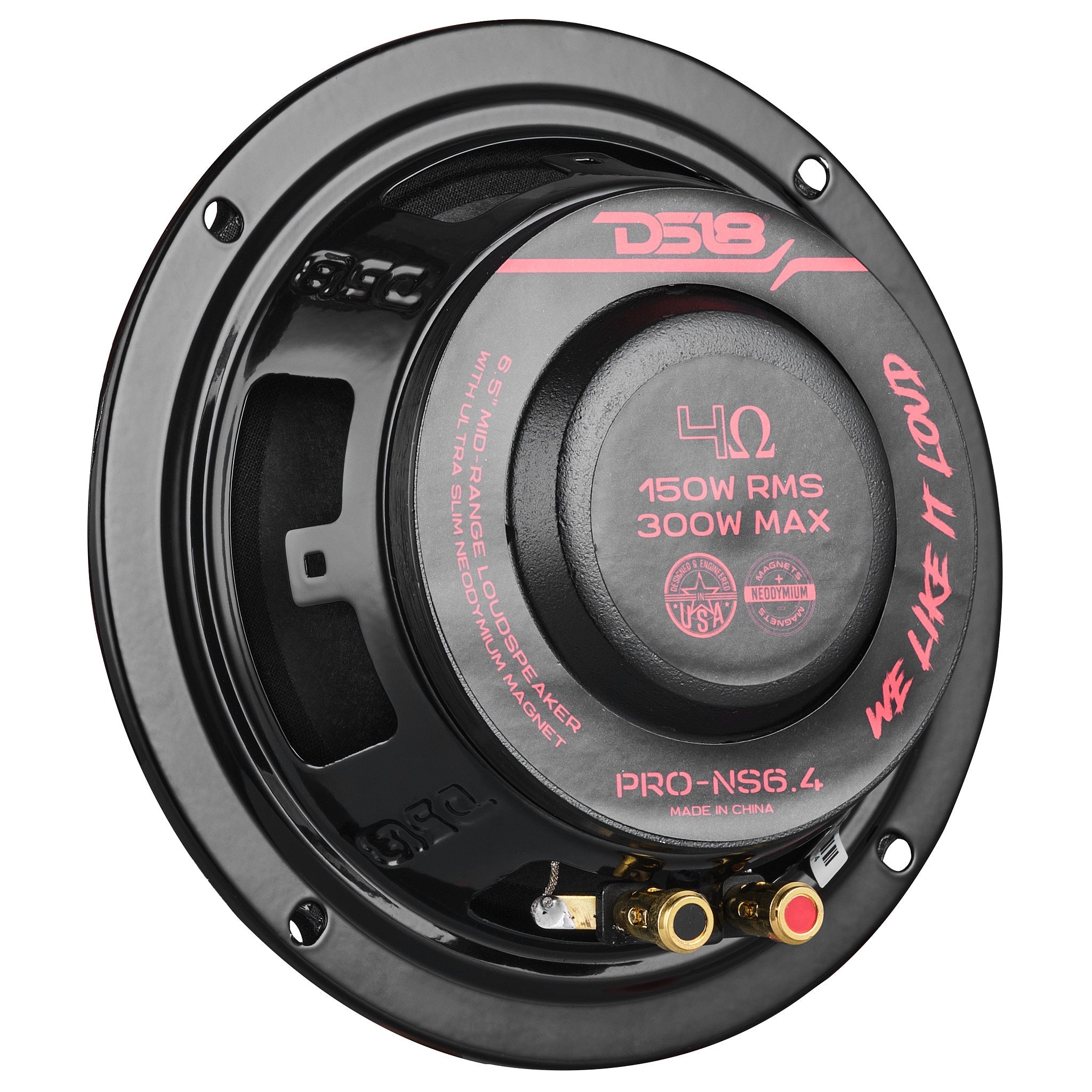 PRO 6.5" Shallow Neodymium Full-Range Loudspeaker 150 Watts Rms 4-Ohm