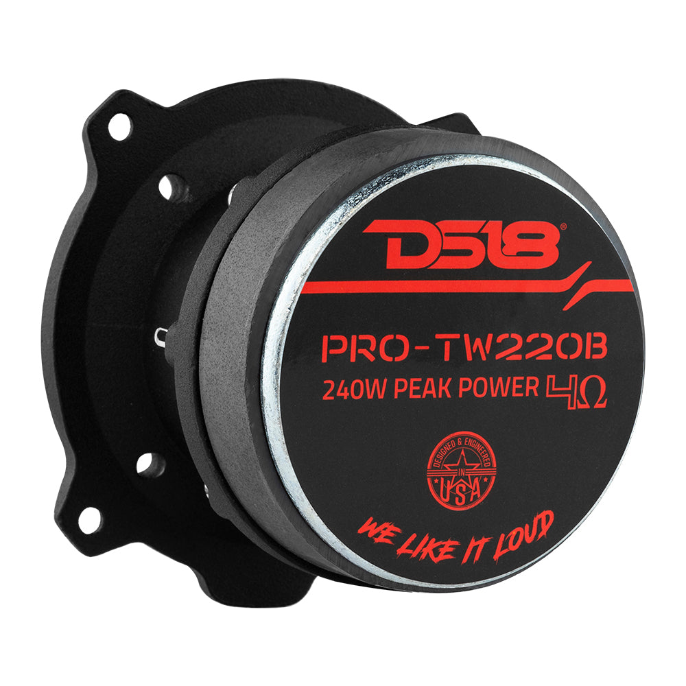 DS18 PRO-TW220 – 3” PRO Aluminum Super Bullet Tweeter – 240 Watts with Built in Crossover