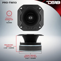 4" Super Bullet Tweeter 250 Watts 1.5" Titanium 4-Ohm Vc