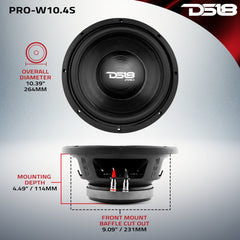 PRO 10" Water Resistant Woofer 350 Watts Rms 4-Ohm SVC