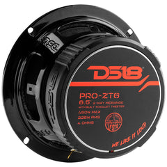 PRO-ZT 6.5" Coaxial Mid-Range Loudspeaker with Water Resistant Cone Built-in Bullet Tweeter and Grill 225 Watts Rms 4-Ohm
