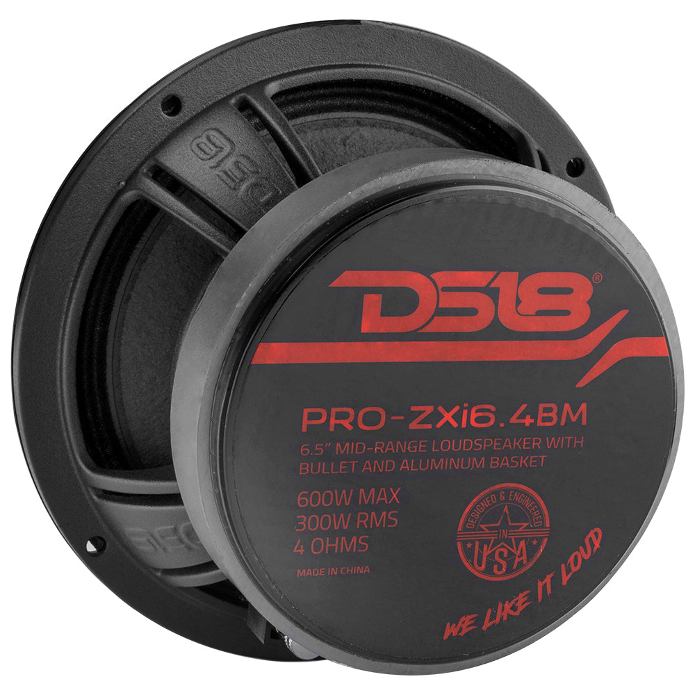 PRO-ZXI 6.5" Mid-Range Bullet Loudspeaker Neodymium/Ferrite Magnets 300 Watts Rms 4-Ohm