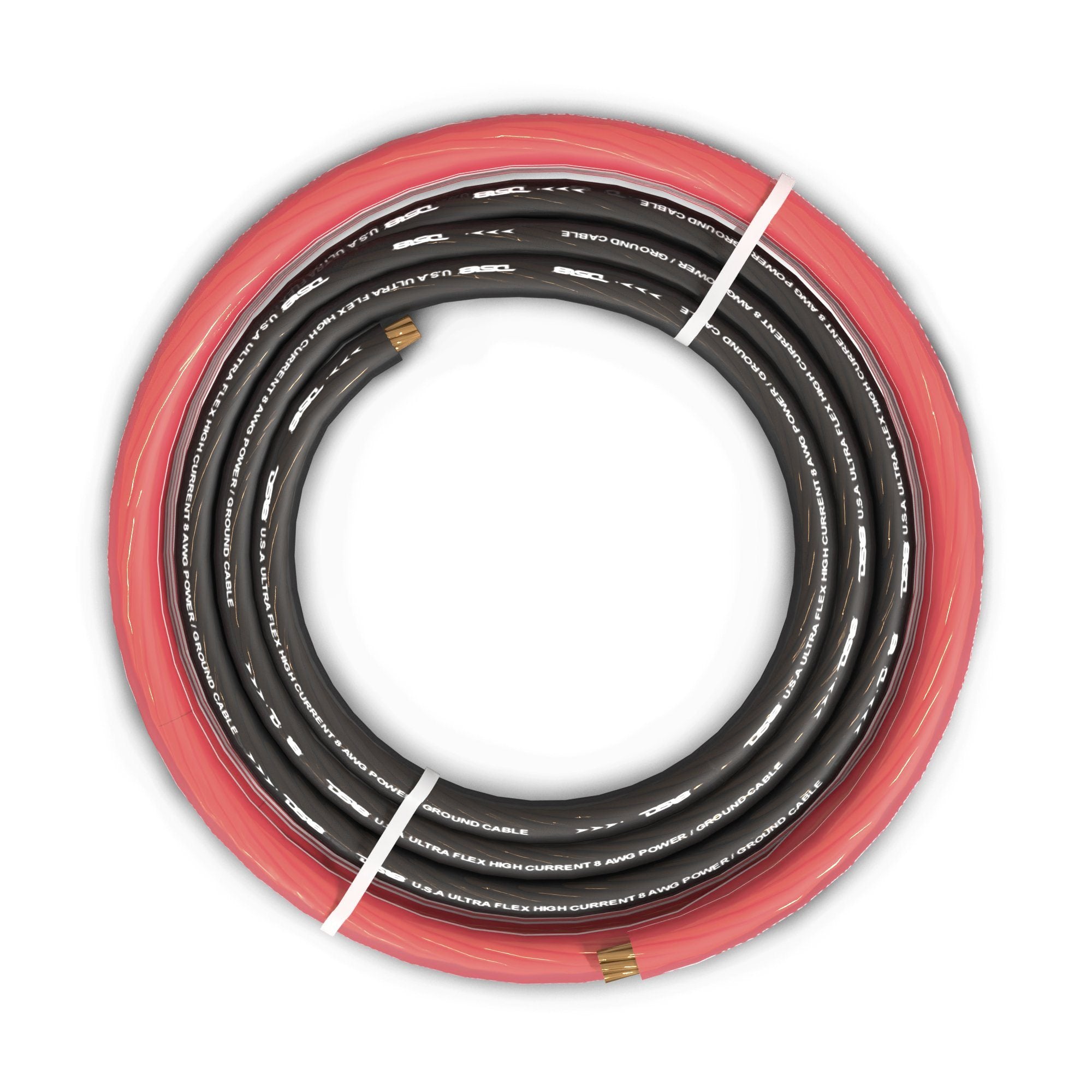 DS18 PW-OFC8GA-5BK/20RD 8-GA Ultra Flex OFC Ground Power Cable 5 Ft Black and 20 Ft Red Kit