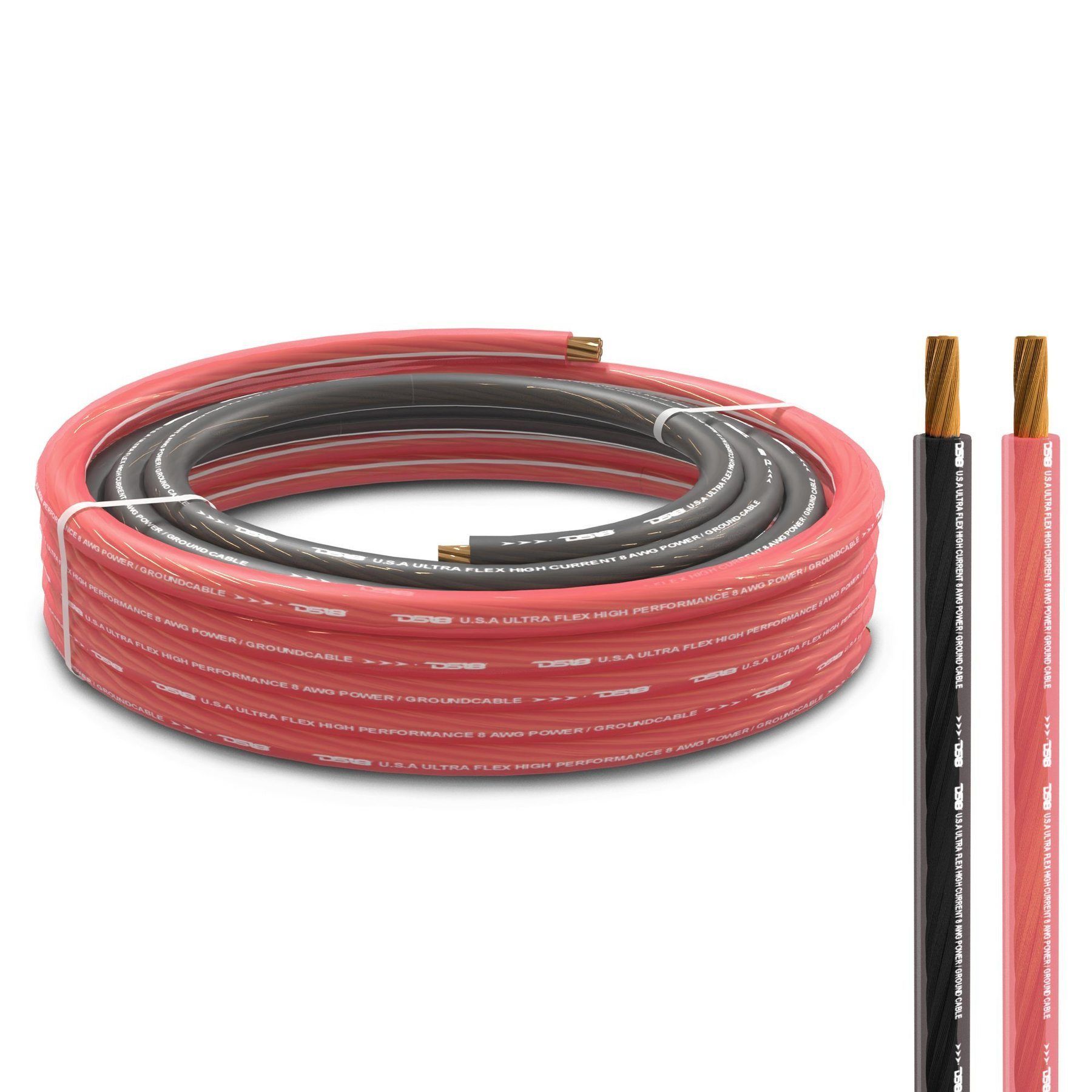 DS18 PW-1/0GA-5BK/20RD 0-GA Ultra Flex CCA Ground Power Cable 5 Ft Black and 20 Ft Red Kit