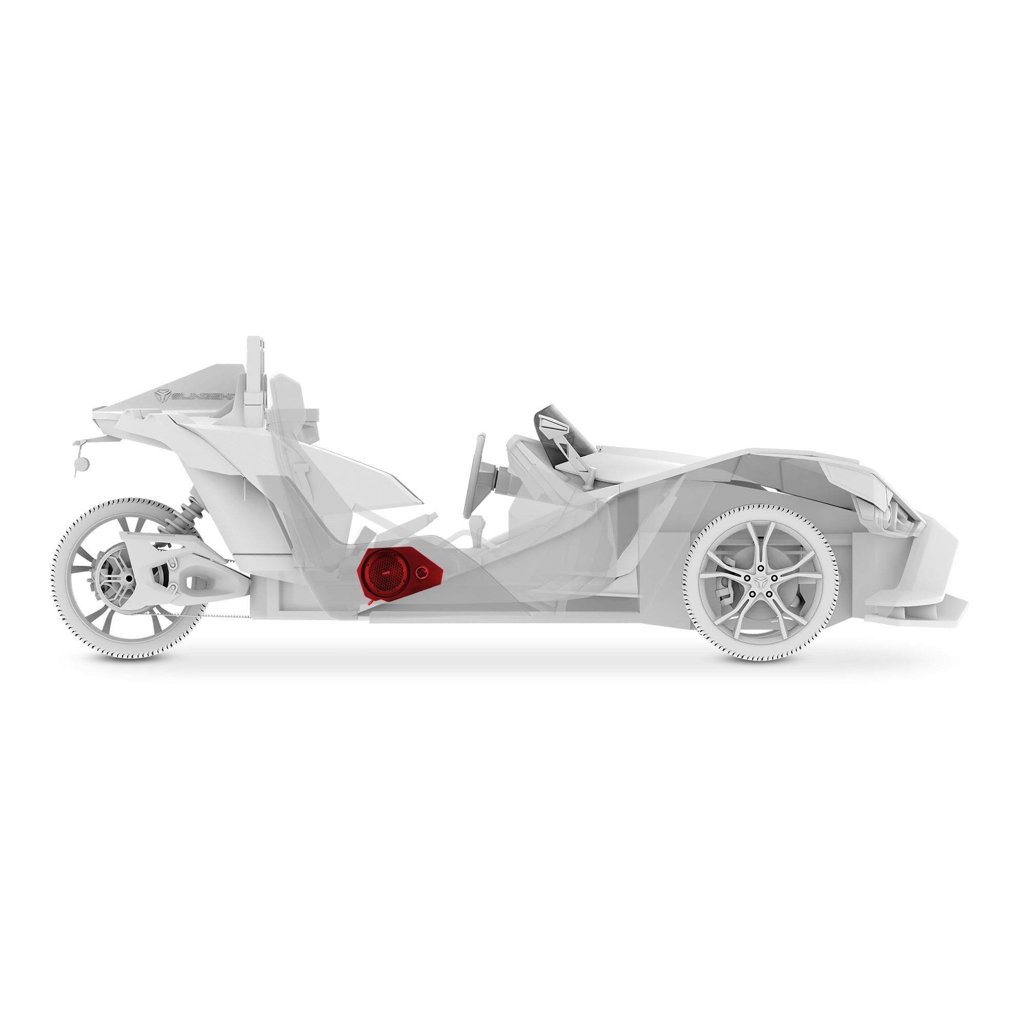 Polaris Slingshot Side Panel Enclosure Loaded | 2 x PRO-SM6,  2 x ZXI-T1 & 2 x PRO-GRILL6-MS/BK | 2015 - 2019