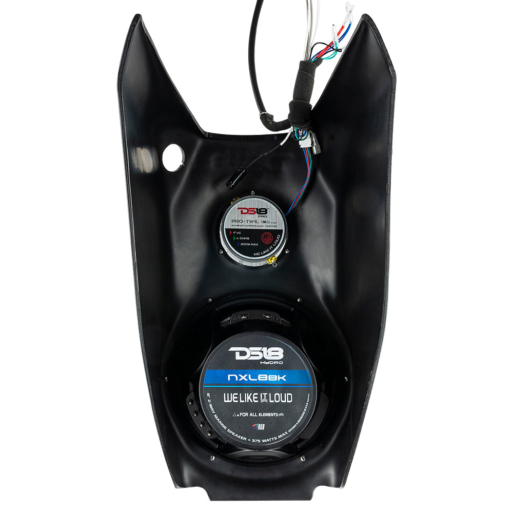 Polaris Slingshot Water Fall Center Console 1 X 8" Enclosure With NXL-8/BK and PRO-TW1L | 2015 - 2019