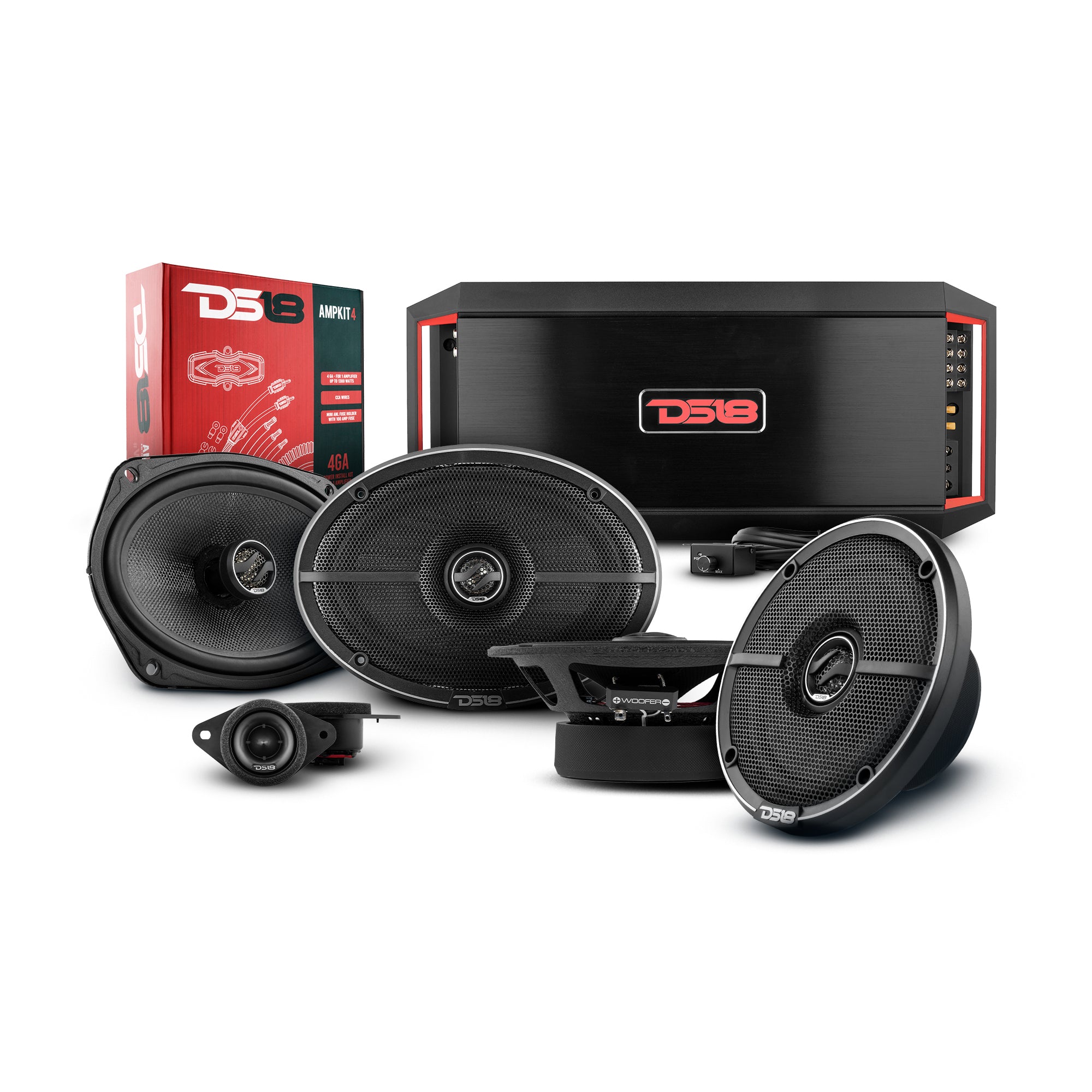 DS18 2008-2019 Toyota Highlander Front and Back Doors Speaker Better Upgrade Package 1600 Watts