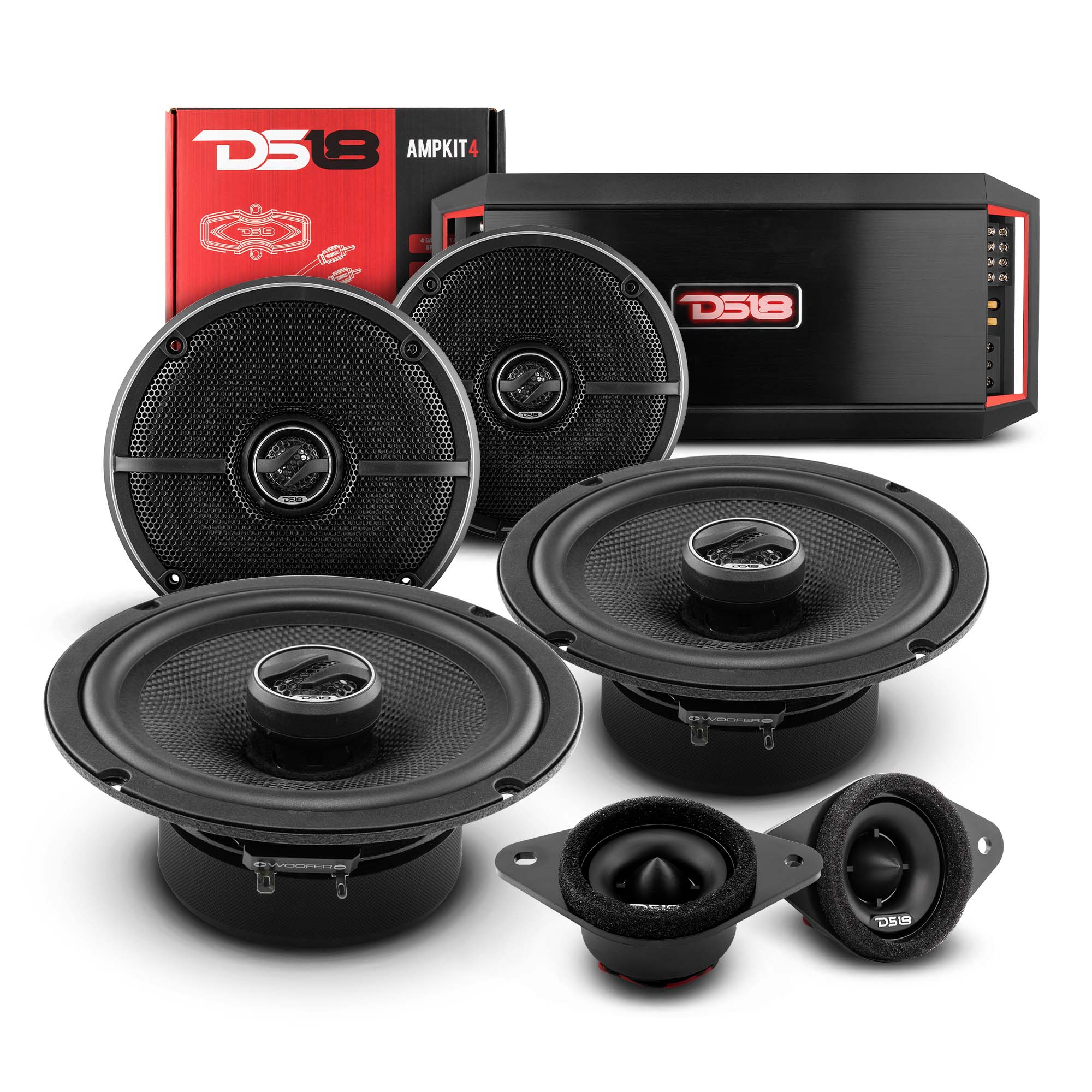 DS18 2014-2018 Toyota RAV4 Front and Back Doors Speakers Best Upgrade/Replacement Package 1600 Watts