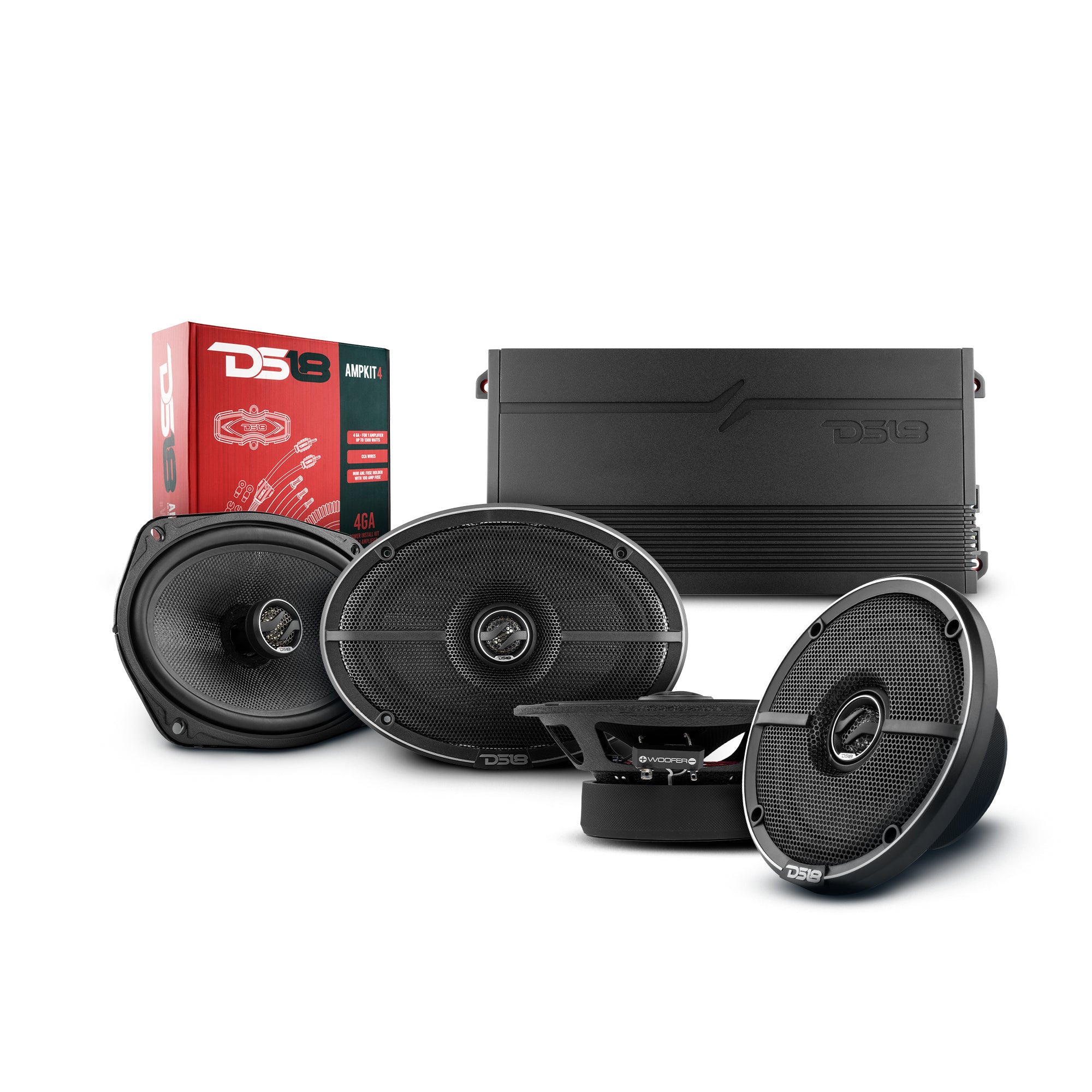 DS18  2015-2020 Ford F-150 Crew and Super Cab Front and Back Doors Speaker Better Upgrade/Replacement Package 1800 Watts